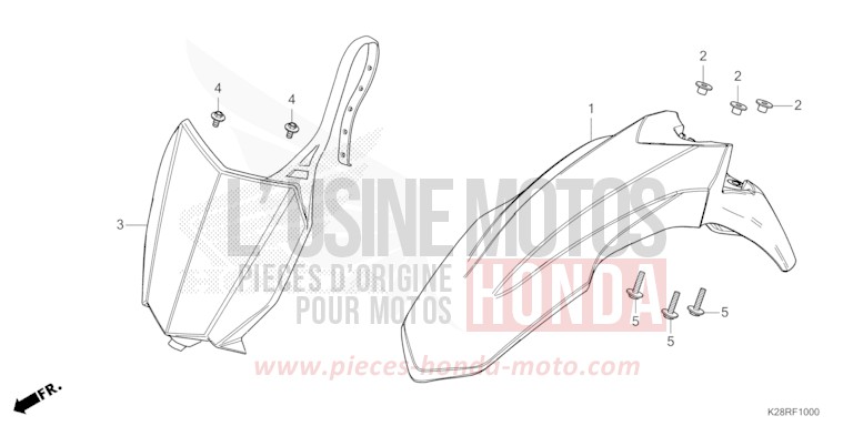 AILE AVANT de CRF125F "Petites Roues" EXTREME RED (R292) 2025